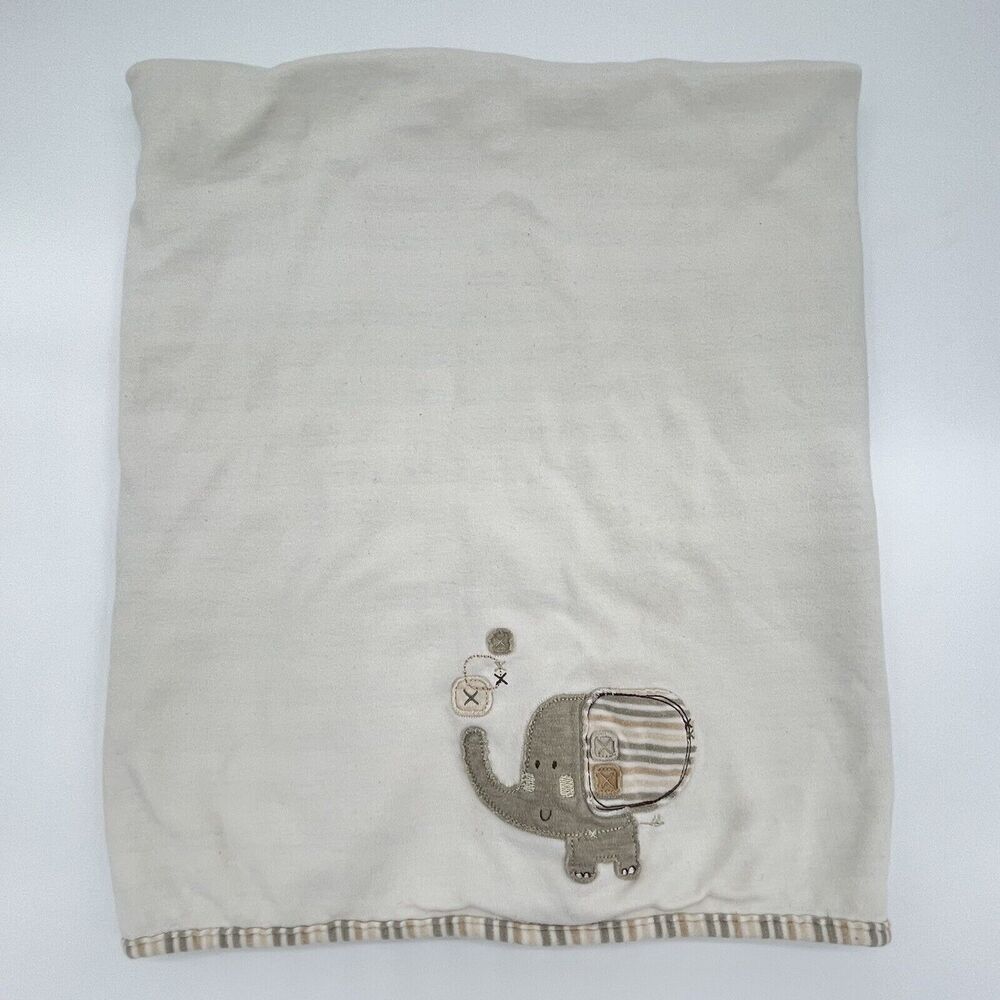Natures Purest Elephant Blanket Safari Striped Neutral Unisex Striped Gray Tan